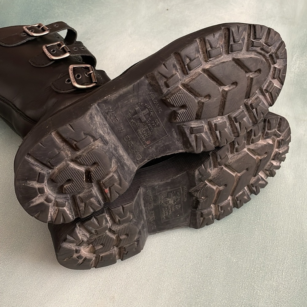 Dr. Martens Vintage 3A26 3 Strap 14 Eye Leather Boots Made In England UK 6 US 8 - Picture 10 of 15